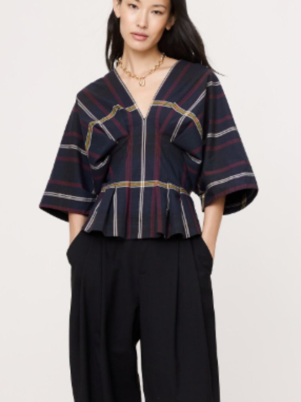 Banana Republic Stretch-Cotton Pleated Top